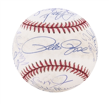 3000 Hit Club Multi Signed OAL Budig Baseball With 22 Signatures (PSA/DNA)